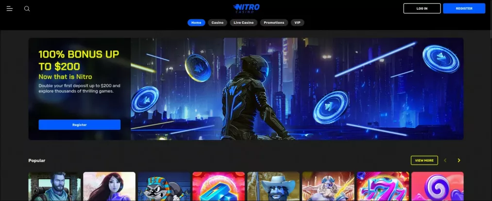 Nitro Casino 100% up to 400 CAD Welcome Bonus